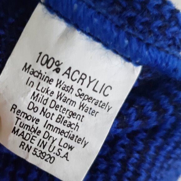 Vintage 80s 2-piece Black Lightning on dark blue knit sweater and skirt set - Picture 9 of 11